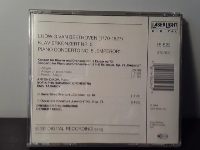 BEETHOVEN : CONCERTO pour piano n°5 Ouvertures Sofia/Dikov (CD, octobre
