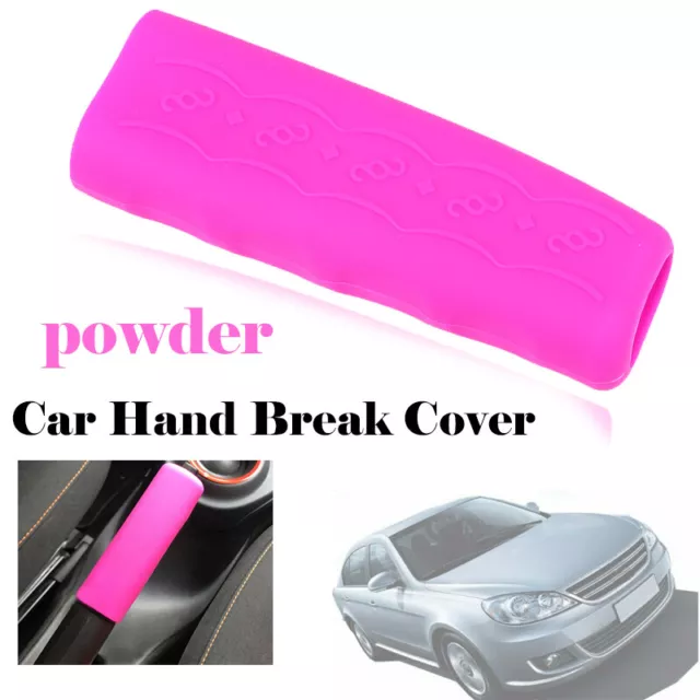 1*Pink Silicone Gel Cover Anti-slip Hand Brake Universal Car Handbrake Sleeve