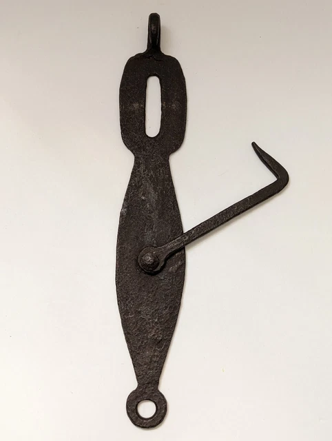 Large Primitive Antique Cast Iron Door Gate Latch Hook Farmhouse 12.25" Heavy