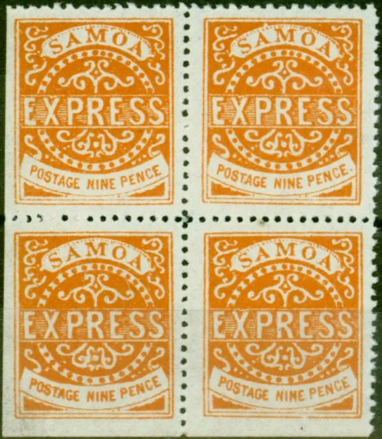 Samoa 1880 9d Orange-Braun SG20 4th Staat V.F MNH Block Of 4