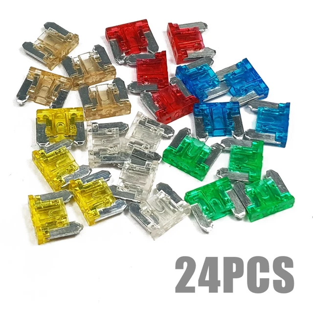 24pcs 5-30A Micro Mini Fusibles Blade Lame Assorties Auto SUV Low Profile APS