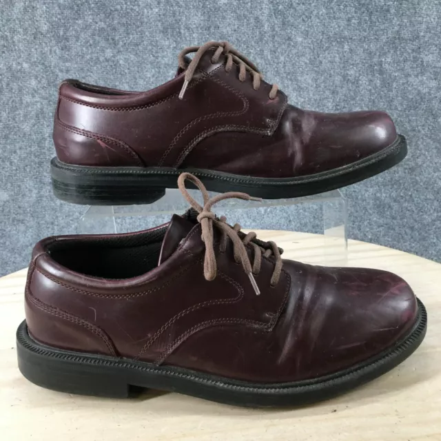 Deer Stags Shoes Mens 10.5 M Times Oxford Burgundy Leather Round Toe Lace Up