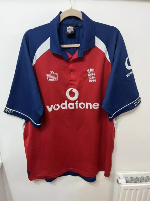 England Admiral Vodaphone Cricket Shirt ODI ECB Vodafone 2004/06 Size 2XL / XXL