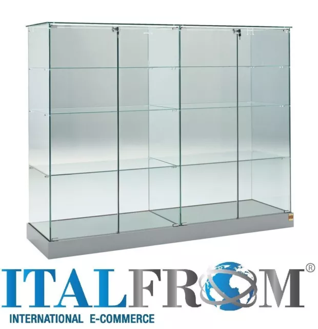 Vitrine Display H188x73x46cm mit Schrank und Lichter Glasvitrine Italfrom 121/CS