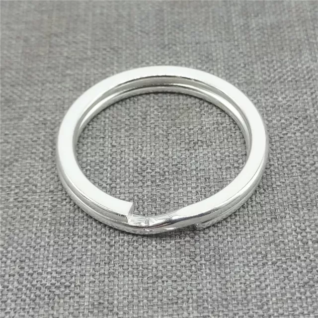 925 Sterling Silver Large Split Key Ring for Jewelry Findings 20mm 25mm 30mm