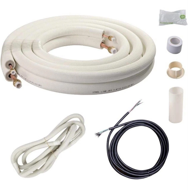 Icool 16ft Insulated Copper Pipes 1/4" & 1/2" 3/8 PE  Mini Split Air Conditioner