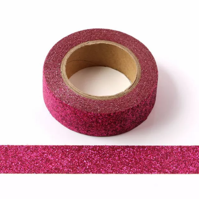 Fuchsia Pink Glitter Washi Tape Decorative Tape 15mm x 5 Meters
