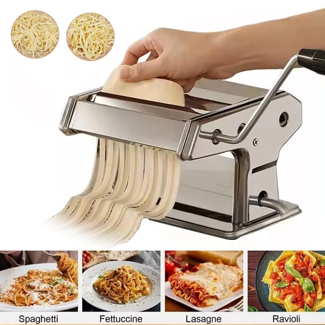 FRESH PASTA MAKER Roller Machine Stainless Steel for Spaghetti Noodle ...