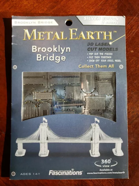 Fascinations Metal Earth 3D Laser Cut Steel Model Kit - New York Brooklyn Bridge