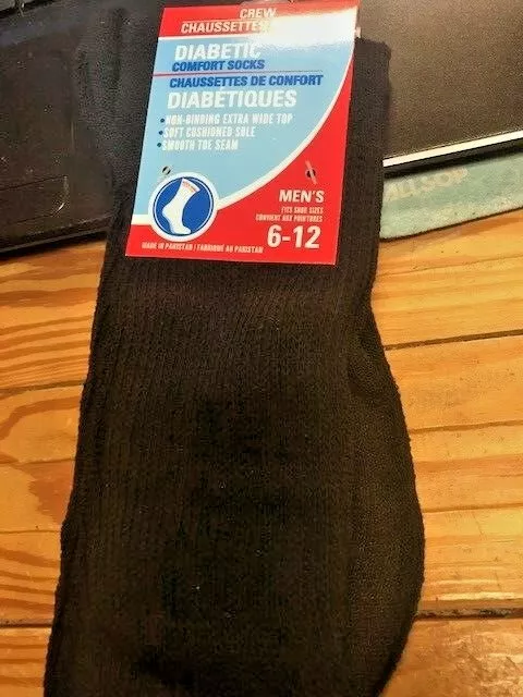 1 Pairs Mens Circulatory Diabetic Crew Socks Health  6-12 NEW