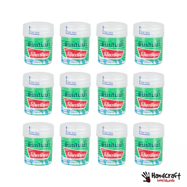 12 x 8cc. POY SIAN Pim-Saen Oil Cotton Nasal Inhaler Relief Flu Congestion