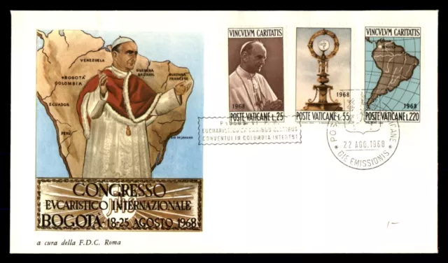Mayfairstamps Vaticano FDC 1968 Papa Congreso Evcaristico Internazionale Primer Día