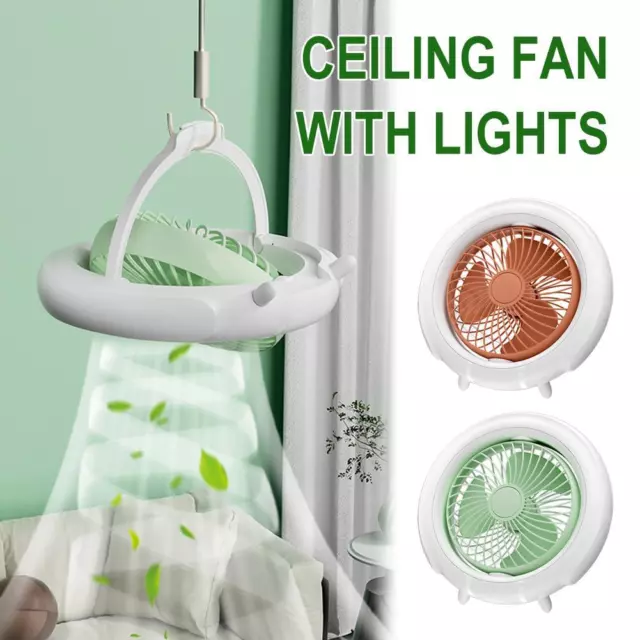Ceiling Fan with Lights Desktop Folding Fan Outdoor Office Student Fan N7D4