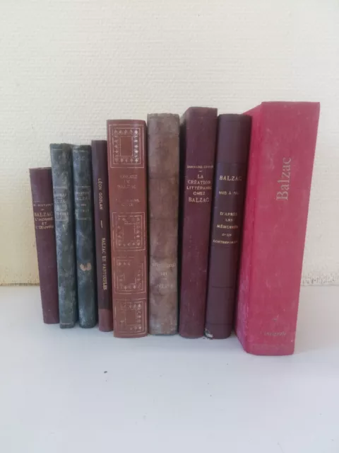 livre ancien-1 lot de 9 livres sur ou de Balzac-19/20ème siècle