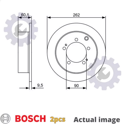 2X New Brake Disc For Mitsubishi Pajero Pinin H6 W H7 W 4G94 4G93 Bosch 203049