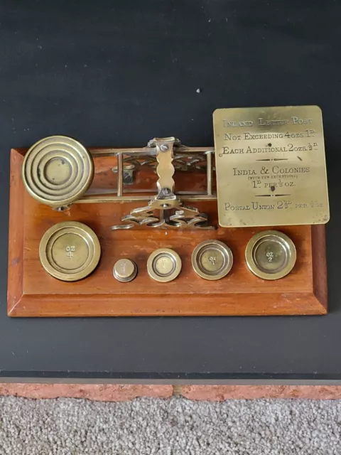 Antique Set Of Postal Scales By Sampson  Mordan & Co