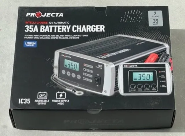 Projecta 12V Auto 35 Amp 7 Stage Battery Charger Multi Chemistry Lithium IC35
