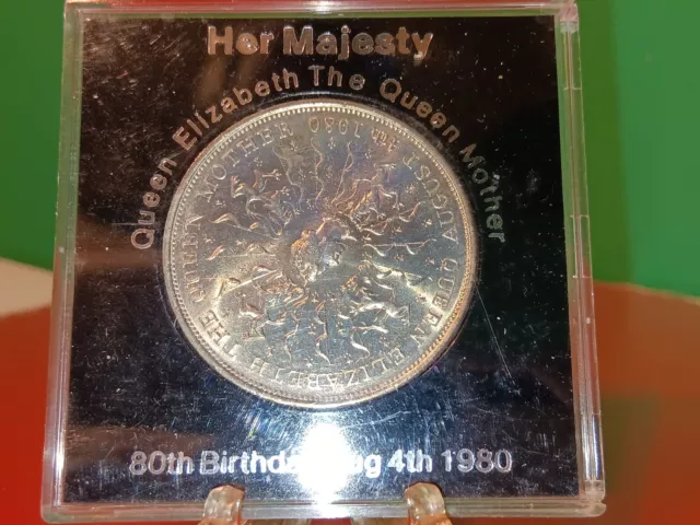 1980 Queen Elizabeth The Queen Mother 80th Birthday Crown Coin In Case