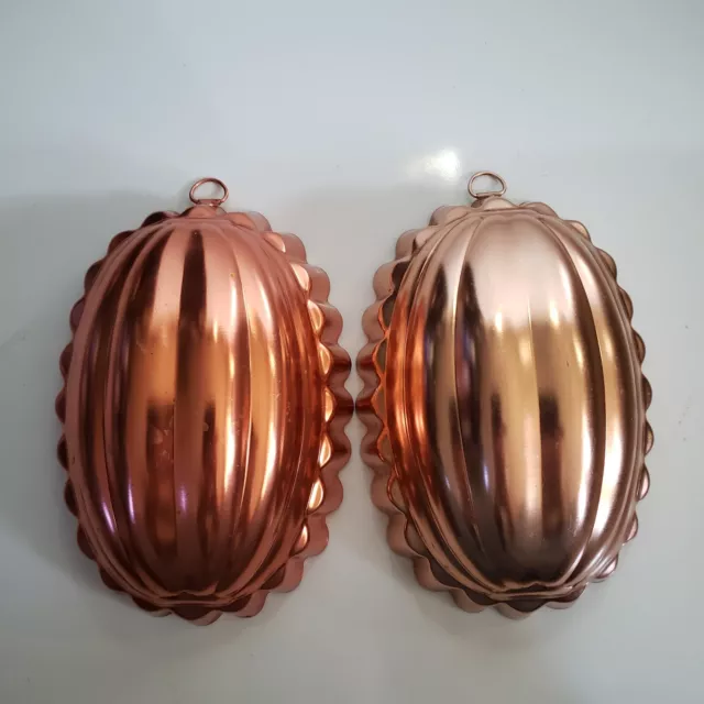 Vtg Melon Shape Aluminum Copper Tone Wall Hanging Cake Aspic Jello Mold