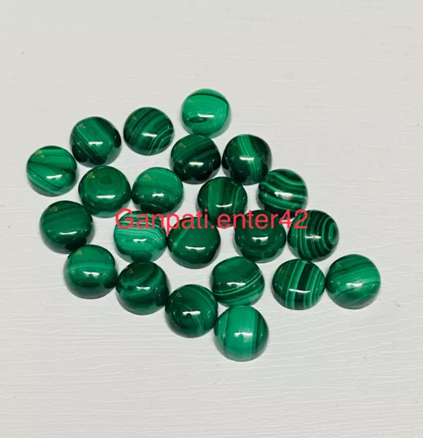 Vente en Lot Naturel Malachite Rond Cabochons 9x9 MM 10 Pièces Lot Desseré Gemme