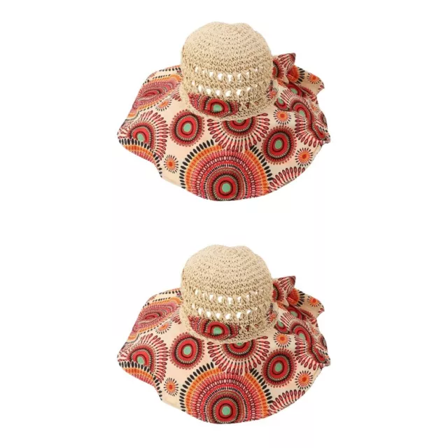 Set of 2 Chapeau De Paille Femme Chapeaux D'été Pour Femmes