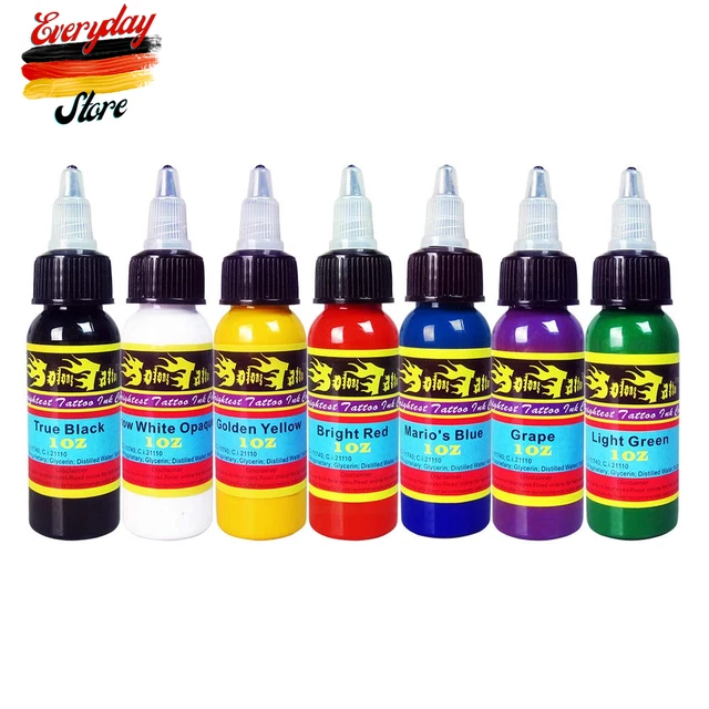 Set Inchiostro 7 Bottiglie 30ML 1 oz Pigmento Buona Qualità Inchiostro Inchiostro Vegano TI301-
