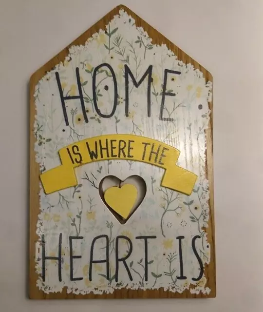 Home is where the heart is wooden sign - Home Cafe Pub Decor / ornament