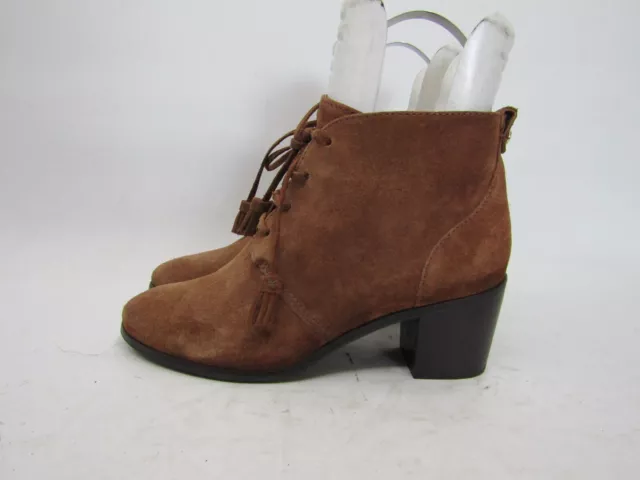 Botas de moda al tobillo para mujer Nurture talla 9 M marrón gamuza con cordones