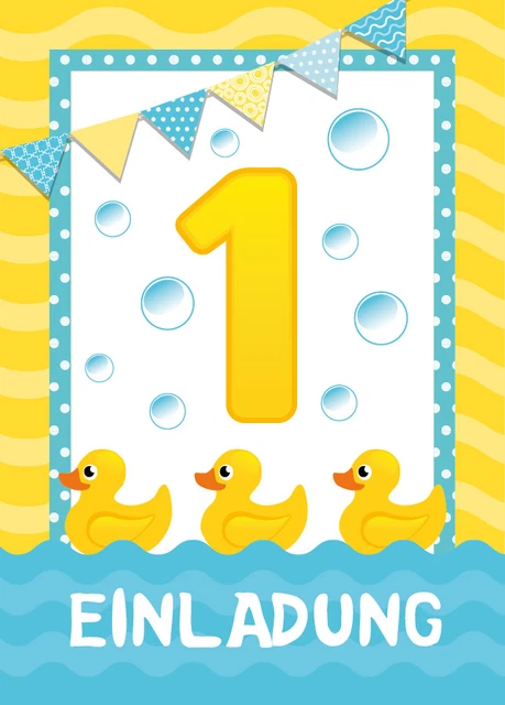 EINLADUNGSKARTEN EINLADUNGEN 1. Geburtstag erste Kindergeburtstag ...