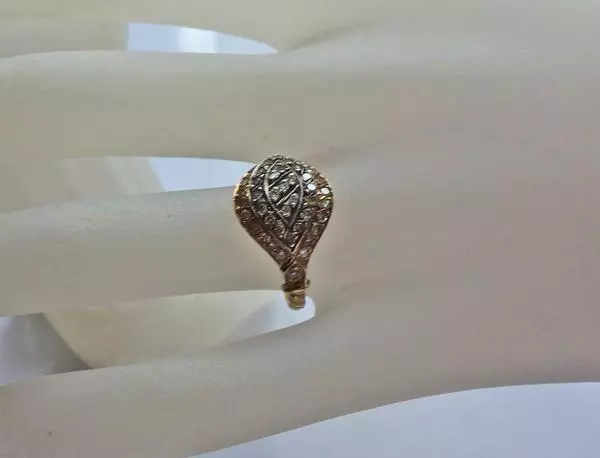 *Brillantring Ring mit Diamant Diamond Antik Biedermeier aus 750 Gold Finger 56 3