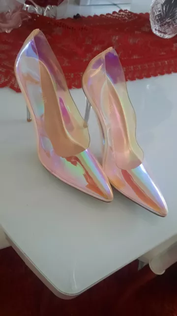 Public desire alia sales clear perspex heeled sandals