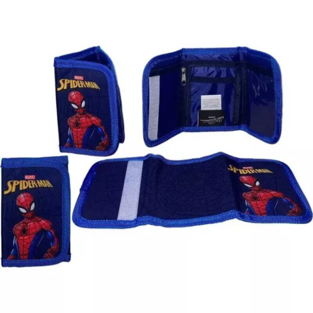 Spiderman Marvel Modern Blue Canvas Tri Fold Wallet Blue