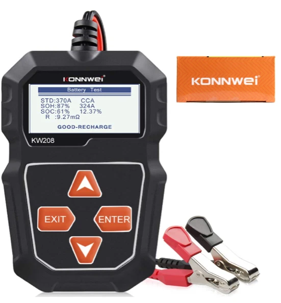 KONNWEI KW208 CAR Battery Tester 12V Load Tester Charging Cranking ...