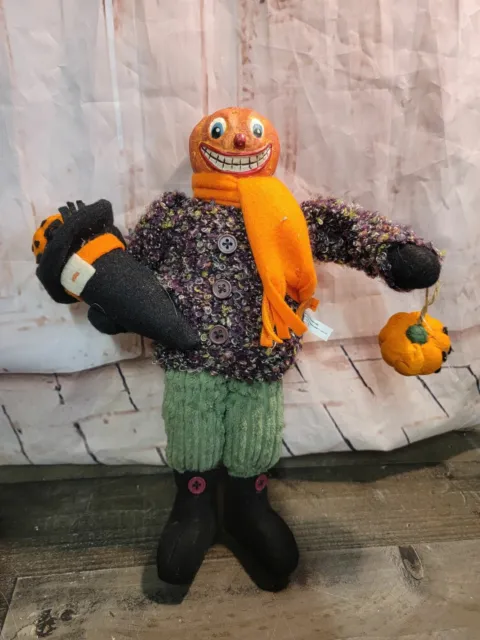 Halloween pumpkin scarecrow clown witch hat decor figure