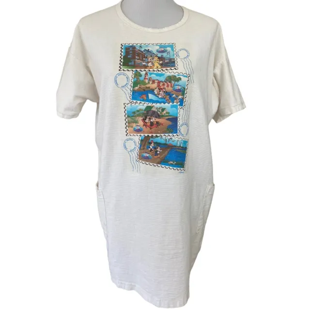 Vintage Walt Disney World DVC Vacation Club One Size Fits All Cream Night Shirt