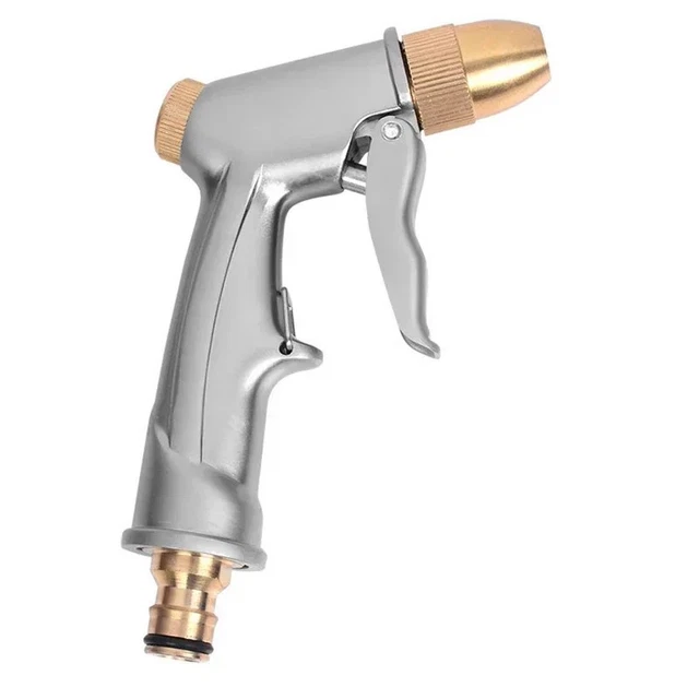 High Pressure Water Spray Gun Brass Nozzle Garden Hose Pipe Lawn Car Wash Long