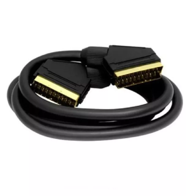 10m Premium SCART Lead Cable Fully Wired 21 Pin RGB SKY TV DVD Gold