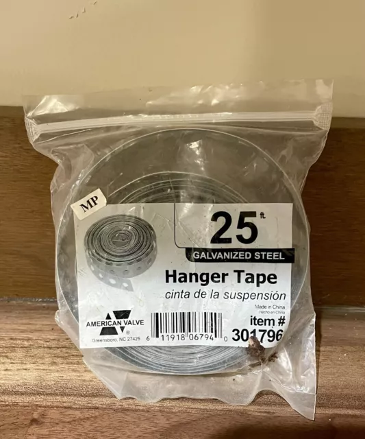 Galvanized Steel Hanger Tape - American Valve Item #301796 - 25’ Roll