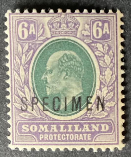 Somaliland  Protectorate 1902 + 6 Anna specimen stamp mint hinged