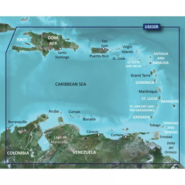 Garmin BlueChart G3 HD HXUS030R Southeast Caribbean Islands USVI Chart micro SD