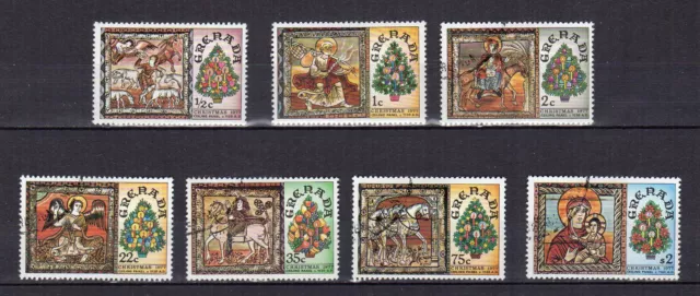 Grenade 1977 Noël décors église Saint-Martin série de 7 timbres /TE1395