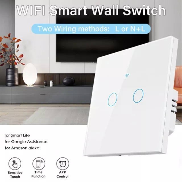 1/2 Gang WiFi Smart Schalter Lichtschalter Touch Wandschalter APP Steuerung XS