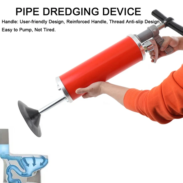 PORTABLE HIGH PRESSURE Toilet Air Plunger Drain Blaster Gun Tool for
