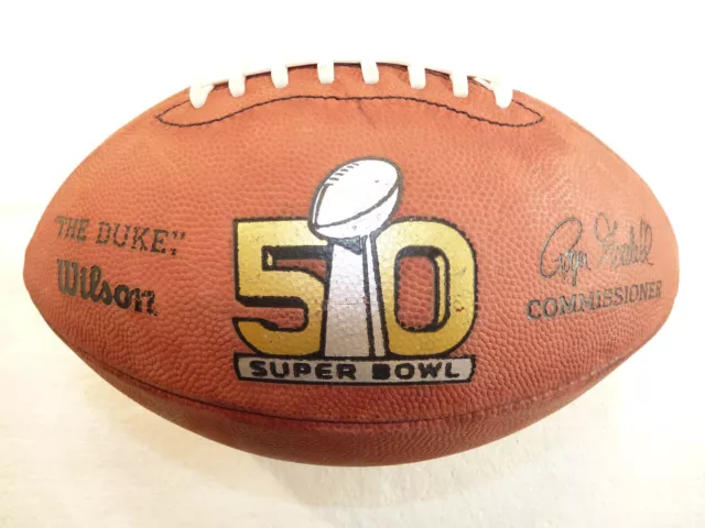 Official Wilson NFL "The Duke" Super Bowl L (50) On Field Football Game Ball