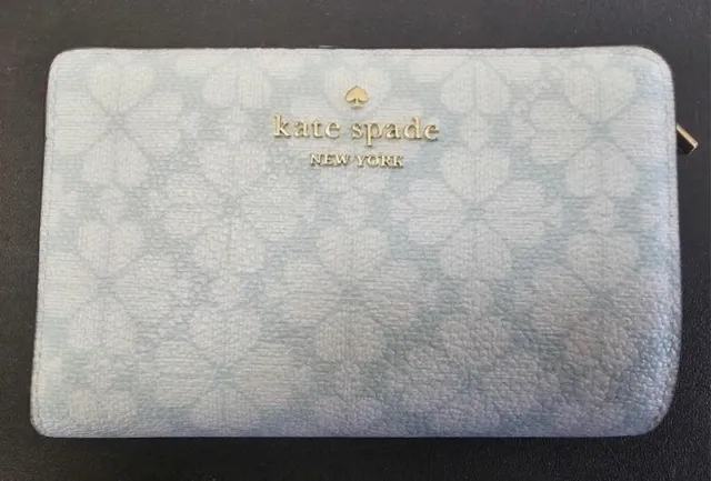 Kate Spade Signature Blue Glow Spade Flower Compact Bifold Wallet