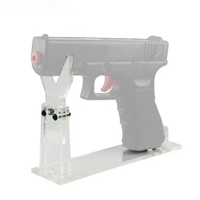 CLEAR ACRYLIC HAND Gun Display Stand Pistol Rack Holder For Gun Mo KY £