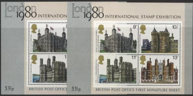 GB 1978 London 1980 Exhibition - 2 x First British MS, mint MNH