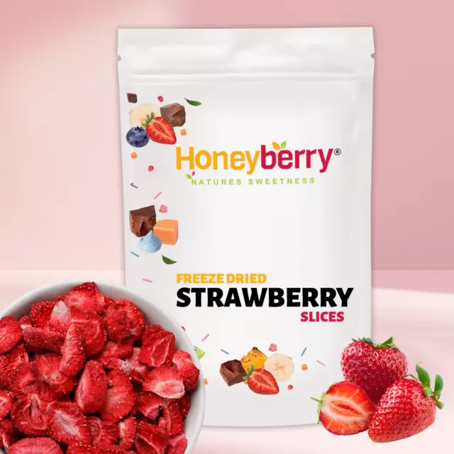 FREEZE DRIED STRAWBERRY SLICES Dehydrated Healthy Snacks Berry Fruits for Drinks