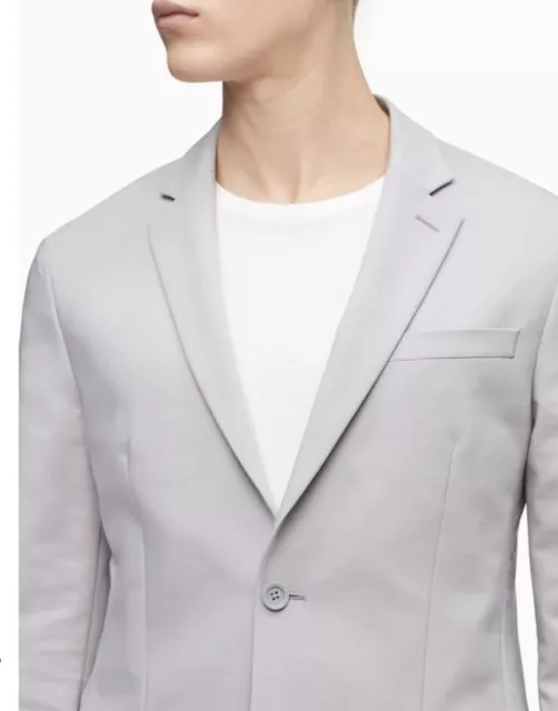 Calvin Klein Men’s Move 365 Sport Coat Blazer MSRP $148 Sz L 40VM401 Alloy Grey