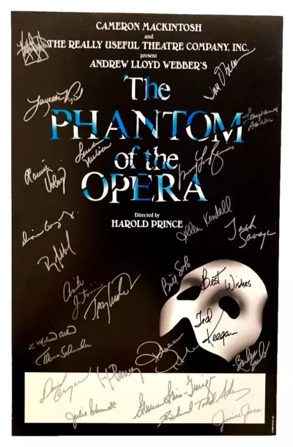 SIGNED by 25 CAST "THE PHANTOM OF THE OPERA" Broadway Tour 14x22 Window POSTER